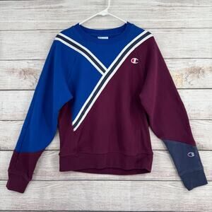 Champion LIFE Reverse Weave Colorblock Crewneck Sweatshirt Women's M Multicolor